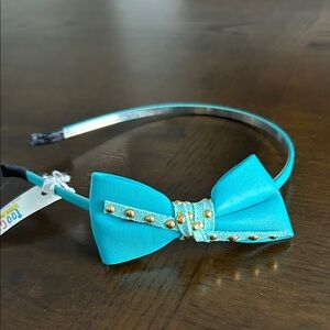 4/$20 Turquoise Bow Headband with Gold Accents